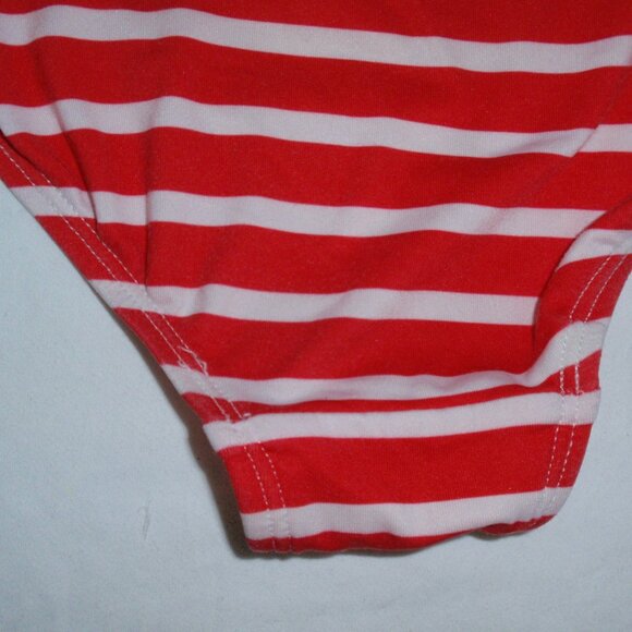 Lands End Girls Striped Red Swimsuit Set Bikinis Sz 14 2pc - Picture 6 of 8